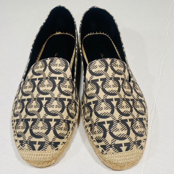 Ferragamo Women’s Sue Logo Canvas Espadrilles. - Picture 9 of 11